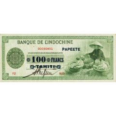 100 Francs ovpt. on 50 Piastres