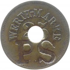 25 Pfennig Werth-Marke, Countermarked `PS`