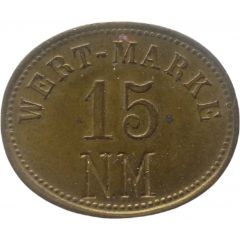 15 Pfennig Wert-Marke, Countermarked `NM`