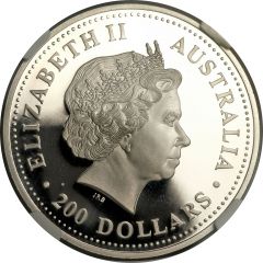 200 Dollars - Elizabeth II 4th Portrait - Koala - Platinum