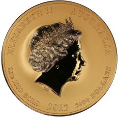 3000 Dollars - Elizabeth II 4th Portrait - Year of the Dragon - Gold Bullion Coin