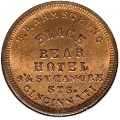 Civil War Merchant Token - B.B. Armstrong, Black Bear Hotel Cincinnati, OH