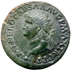Sestertius - Nero PACE P R TERRA MARIQ PARTA IANVM CLVSIT S C