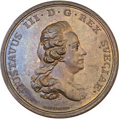 Medal - Gustav III New ships launched in Carlscrona to secure naval trade
