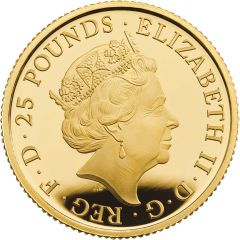 25 Pounds - Elizabeth II Lion of England, Gold Proof