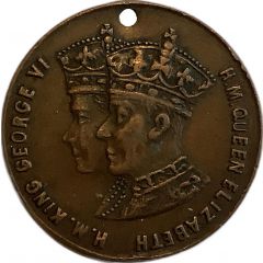Medal - George VI & Elizabeth Coronation Cornwall, Ontario
