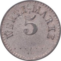 5 Pfennig Werth-Marke, Zinc, 18.3 mm
