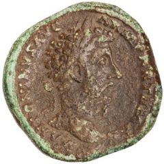 Sestertius - Marcus Aurelius TR POT XXII IMP V COS III S C, Aequitas