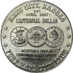 1 Dollar - Fort Hays Coin Club Hays City, Kansas