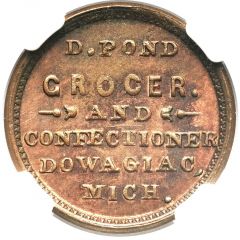 Civil War Merchant Token - D. Pond Grocer Dowagiac, MI