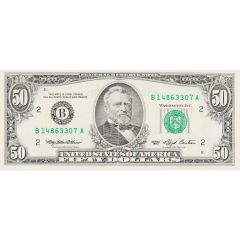 50 Dollars Federal Reserve Note, small portrait, with security thread