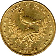 Monnaie de Paris Tourist Token - Fort de Vaux Le casque and le pigeon voyageur