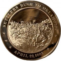 Medal - History of the United States Settlers Rush to Oklahoma