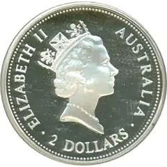 2 Dollars - Elizabeth II 3rd Portrait - Australian Kookaburra