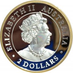 2 Dollars - Elizabeth II 6th Portrait - Kookaburra - Silver Proof - High Relief