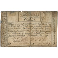 5 Rigsdaler Courant White paper, with anti-counterfeit text