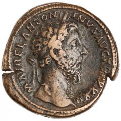 Sestertius - Marcus Aurelius IMP VIIII COS III P P S C, Aequitas