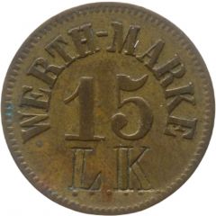 15 Pfennig Werth-Marke, Countermarked `LK`