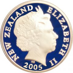 5 Dollars - Elizabeth II 4th Portrait, Fiordland Crested Penguin, Silver Proof