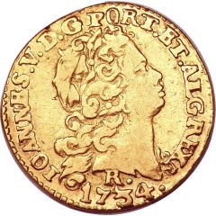 800 Réis - João V 2nd Type of Shield, Rio de Janeiro Mint