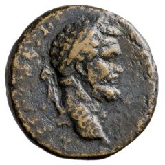 Sestertius - Septimius Severus DIS AVSPICIB TR P II COS II P P S C, Hercules, Bacchus, and Liber