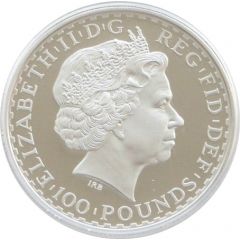 100 Pounds - Elizabeth II 4th portrait, 1 oz Fine Platinum