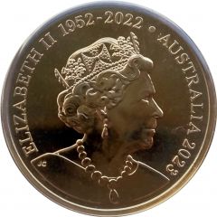20 Cents In the name of Elizabeth II, 6th Portrait - Edward the Emu, Gold Plated