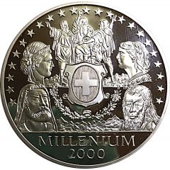 5 oz Silver Helvetia Thaler - Millennium