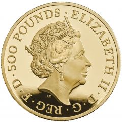 500 Pounds - Elizabeth II The Queen`s Beasts Completer, Gold Piedfort