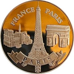 Tourist token - Souvenirs et Patrimoine - Paris - Three monuments silvered