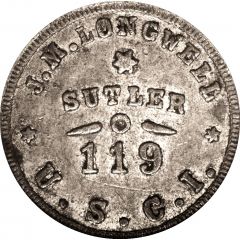 25 Cents - Civil War Token - JM Longwell -119/U.S.C.I. Colored Infantry