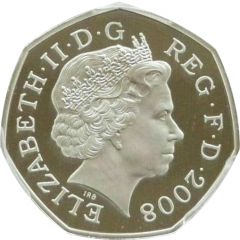 50 Pence - Elizabeth II 4th portrait, Britannia, Platinum Proof