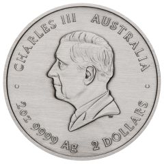 2 Dollars - Charles III 1st Portrait - Emu Utingat Silver Antiqued Coloured