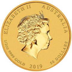 50 Dollars - Elizabeth II 4th Portrait - Year of the Pig - Gold Bullion Coin