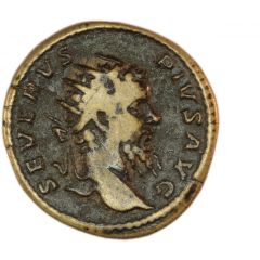 Dupondius - Septimius Severus VICT BRIT P M TR P XIX COS III P P S C, Victory
