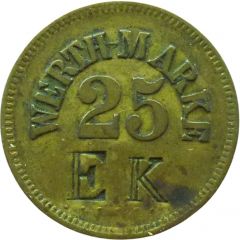 25 Pfennig Werth-Marke, Countermarked `EK`
