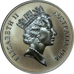 1 Dollar - Elizabeth II 3rd Portrait - Silver Kangaroo