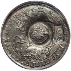 Jefimok Rouble - Alexey Mikhailovich Countermarked over `Mansfeld-Eigentliche-Hinterort Taler 1649`