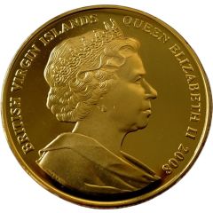 1 Dollar - Elizabeth II King Charles II, Gold plated