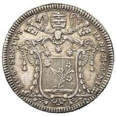 1 Testone - Pius VI Squared shield