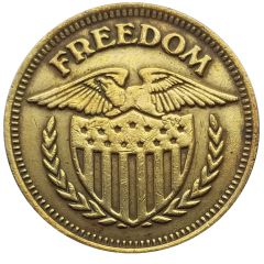 Token - No Cash Value Eagle, Freedom, 25 mm, Short and Long teeth rim