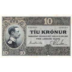 10 Krónur - Christian X Landssjóður Íslands