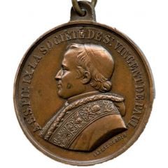 Pie IX - Médaille de la Socièté de Saint-Vincent-de-Paul, 1855