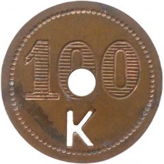 100 Pfennig Werth-Marke, with cutout `K`