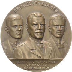 Death of Maximilian Graf von Spee with his two sons Otto and Heinrich
