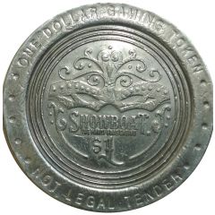 1 Dollar Gaming Token - Showboat Mardi Gras Casino Atlantic City, New Jersey