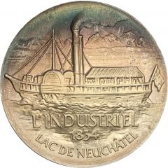Medal - Steam Navigation on Swiss Lakes in the 19th Century L`industriel