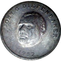 Shell Oil Token - Prime Ministers of Canada 1957 - John G. Diefenbaker