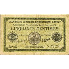 50 Centimes - Chambre de Commerce de Montluçon - Gannat 03