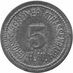 5 Pfennigs - Berlin Grosse Berliner Strassenbahn